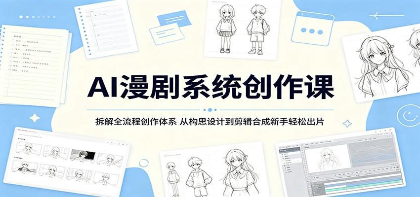 AI漫剧系统创作课:拆解全流程创作体系,从构思设计到剪辑合成新手轻松出片-蜗牛学社