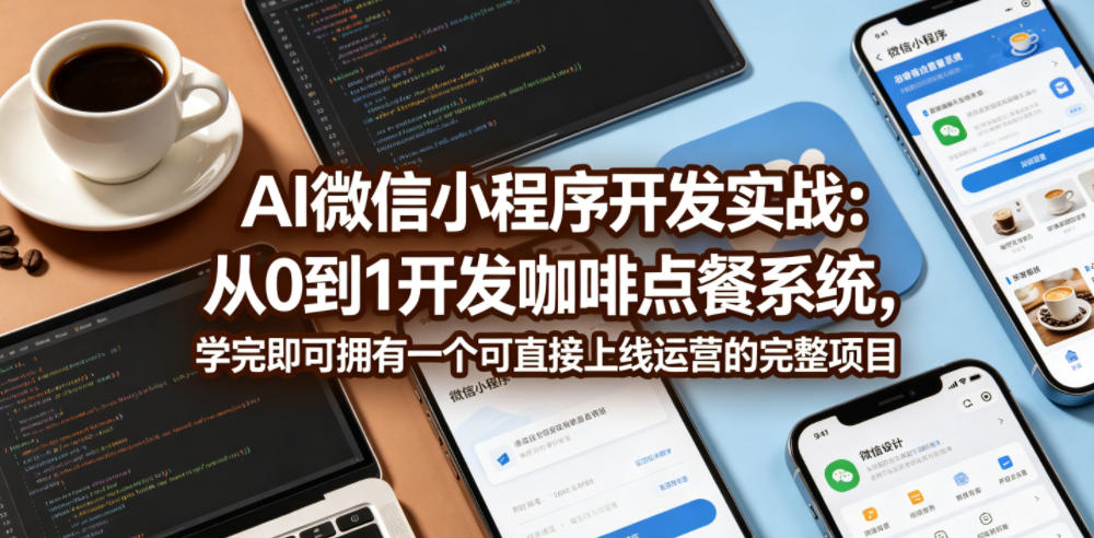 AI微信小程序开发实战：从0到1开发咖啡点餐系统，学完即可拥有一个可直接上线运营的完整项目-蜗牛学社