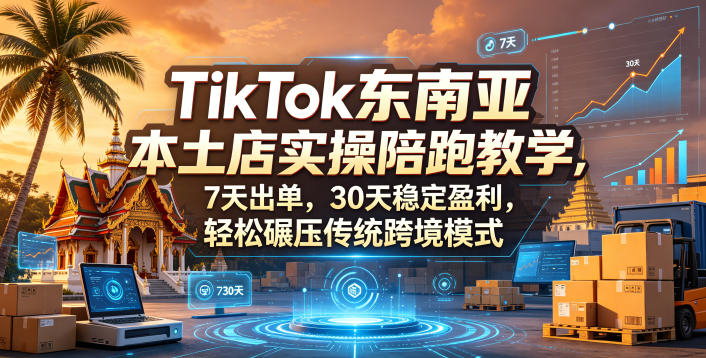 TikTok东南亚本土店实操陪跑教学,7天出单,30天稳定盈利,轻松碾压传统跨境模式-蜗牛学社