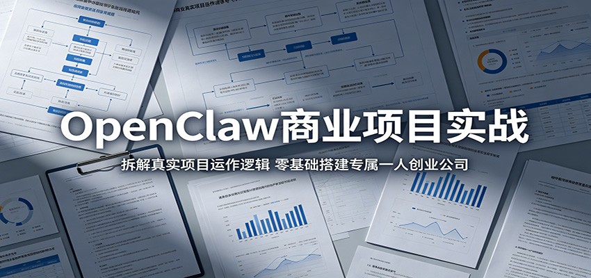 OpenClaw商业项目实战：拆解真实项目运作逻辑，零基础搭建专属一人创业公司-蜗牛学社