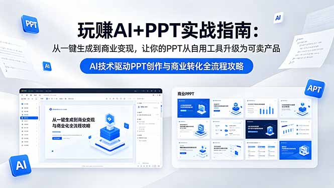 玩赚AI+PPT实战指南-更新5月13:从一键生成到商业变现,让你的PPT从自用工具升级为可卖产品-蜗牛学社