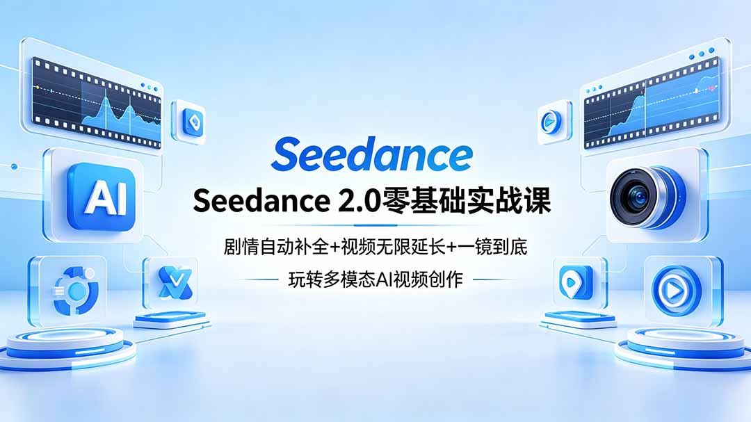Seedance 2.0零基础实战课:剧情自动补全+视频无限延长+一镜到底:玩转多模态AI视频创作-蜗牛学社