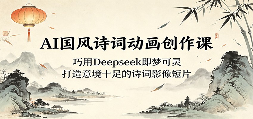 AI国风诗词动画创作课:巧用Deepseek即梦可灵,打造意境十足的诗词影像短片-蜗牛学社