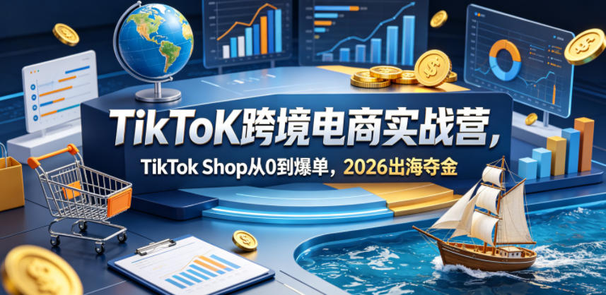 TikToK跨境电商实战营,TikTok Shop从0到爆单,2026出海夺金-蜗牛学社