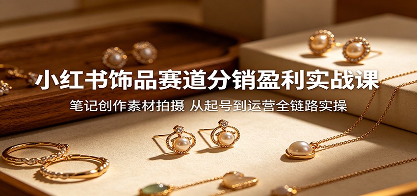 小红书饰品赛道分销盈利实战课:笔记创作素材拍摄,从起号到运营全链路实操-蜗牛学社