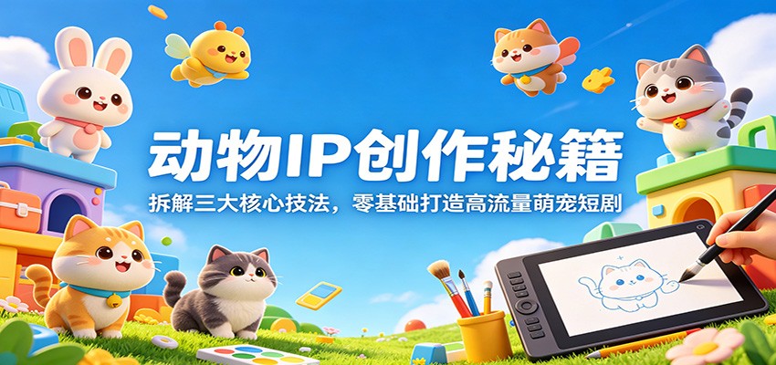 动物IP创作秘籍:拆解三大核心技法,零基础打造高流量萌宠短剧-蜗牛学社