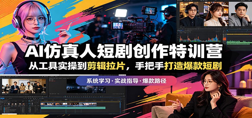 AI仿真人短剧创作特训营:从工具实操到剪辑拉片,手把手打造爆款短剧-蜗牛学社