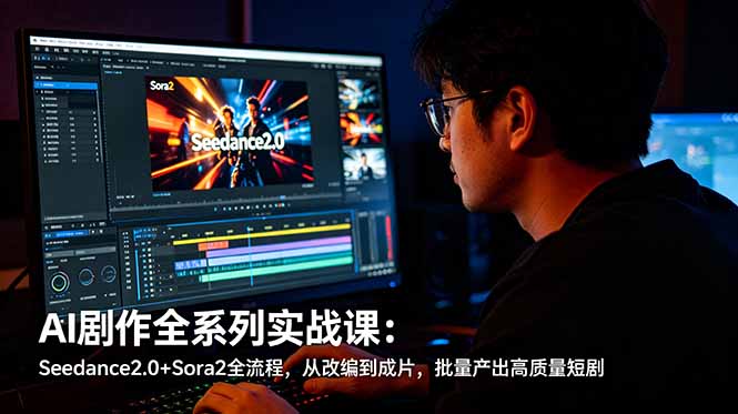 AI剧作全系列实战课：Seedance2.0+Sora2全流程，从改编到成片，批量产出高质量短剧-蜗牛学社