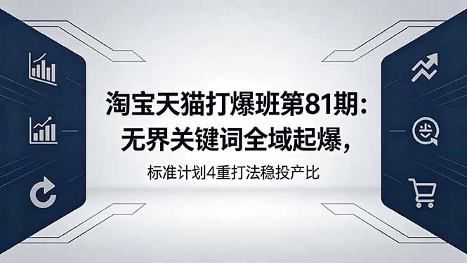 淘宝天猫打爆班第81期:无界关键词全域起爆,标准计划4重打法稳投产比-蜗牛学社