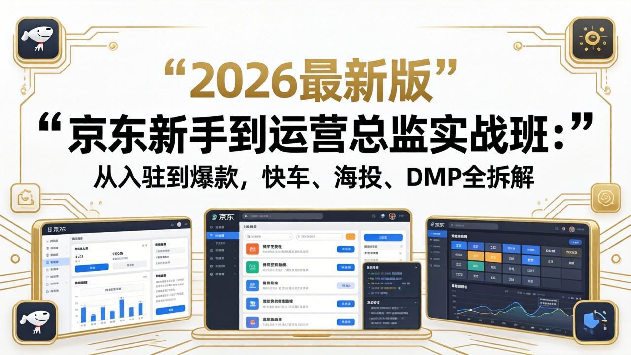 京东新手到运营总监实战班:从入驻到爆款,快车、海投、DMP全拆解,2026最新版-蜗牛学社