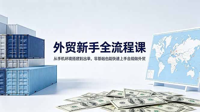 外贸新手全流程课:从手机环境搭建到出单,零基础也能快速上手合规做外贸-蜗牛学社