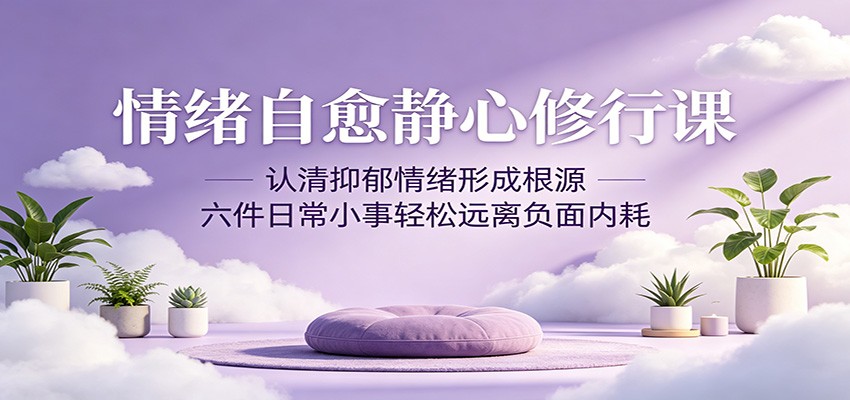情绪自愈静心修行课:认清抑郁情绪形成根源,六件日常小事轻松远离负面内耗-蜗牛学社
