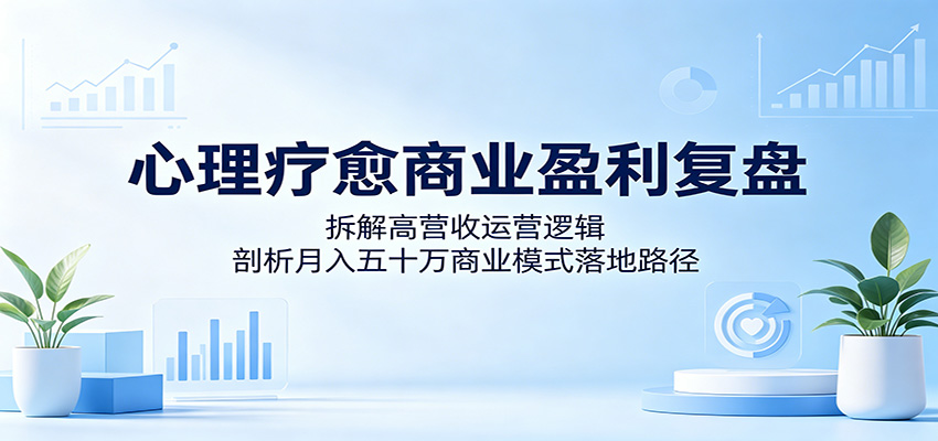 心理疗愈商业盈利复盘：拆解高营收运营逻辑，剖析月入五十万商业模式落地路径-蜗牛学社