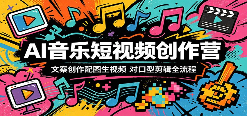 AI音乐短视频创作营:文案创作配图生视频,对口型剪辑全流程-蜗牛学社