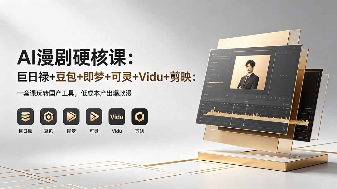 AI漫剧硬核课:巨日禄+豆包+即梦+可灵+Vidu+剪映:一套课玩转国产工具,低成本产出爆款漫剧-蜗牛学社
