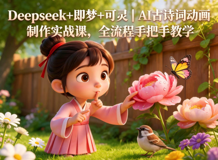 Deepseek+即梦+可灵|AI古诗词动画制作实战课,全流程手把手教学-蜗牛学社