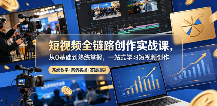 短视频全链路创作实战课，从0基础到熟练掌握，一站式学习短视频创作-蜗牛学社