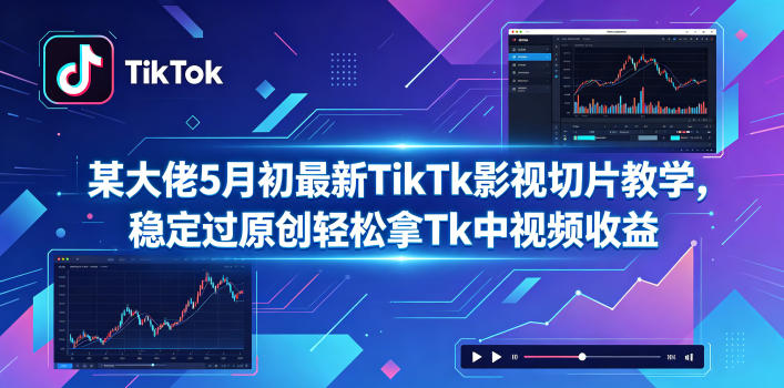 某大佬5月初最新TikTk影视切片教学，稳定过原创轻松拿Tk中视频收益-蜗牛学社