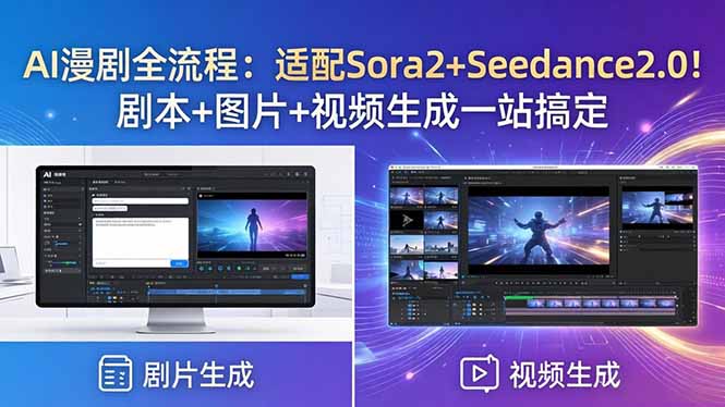 AI漫剧全流程:适配Sora2+Seedance2.0!剧本+图片+视频生成一站搞定-蜗牛学社