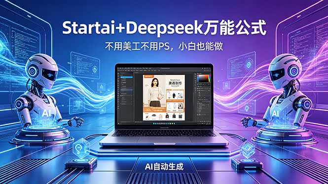 AI自动做电商详情页:Startai+Deepseek万能公式,不用美工不用PS,小白也能做-蜗牛学社