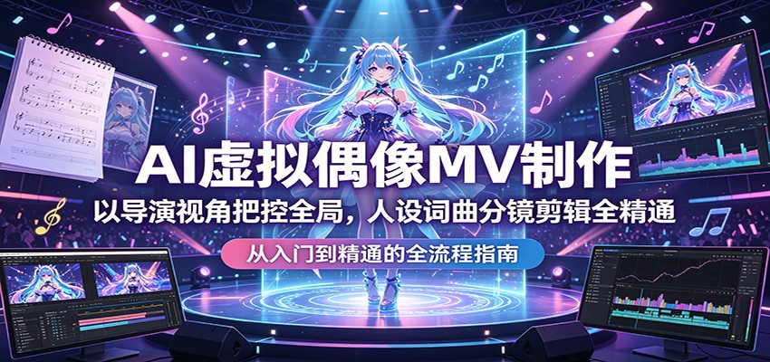 AI虚拟偶像MV制作:以导演视角把控全局,人设词曲分镜剪辑全精通-蜗牛学社