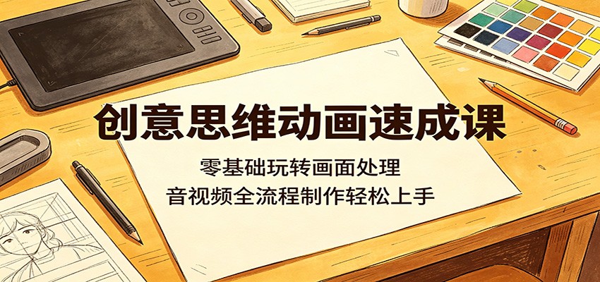 创意思维动画速成课:零基础玩转画面处理,音视频全流程制作轻松上手-蜗牛学社