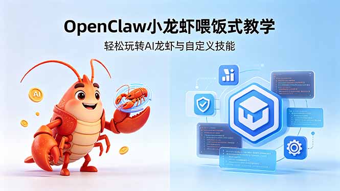 不用懂技术!OpenClaw小龙虾喂饭式教学,轻松玩转AI龙虾与自定义技能 (5月22更新-蜗牛学社