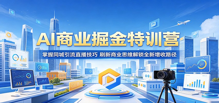 AI商业掘金特训营:掌握同城引流直播技巧,刷新商业思维解锁全新增收路径-蜗牛学社