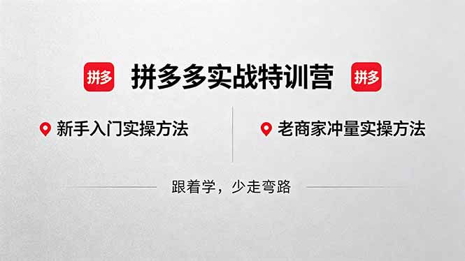 拼多多实战特训营(更新5月15-蜗牛学社