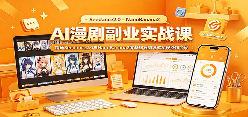 AI漫剧副业实战课：精通Seedance2.0与NanoBanana2零基础复刻爆款实现涨粉变现-蜗牛学社
