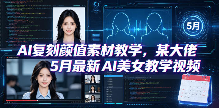AI复刻颜值素材教学,某大佬5月最新AI美女教学视频,内含4月好物复刻教学-蜗牛学社