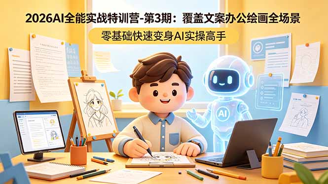 2026AI全能实战特训营-第3期：覆盖文案办公绘画全场景 零基础快速变身AI实操高手-蜗牛学社