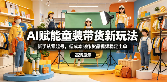 AI赋能童装带货新玩法,新手从零起号,低成本制作货品视频稳定出单-蜗牛学社