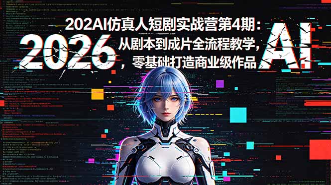 2026AI仿真人短剧实战营第4期:从剧本到成片全流程教学,零基础打造商业级作品-蜗牛学社