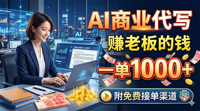 AI商业代写，赚老板的钱，一单1000+，附免费接单渠道-蜗牛学社