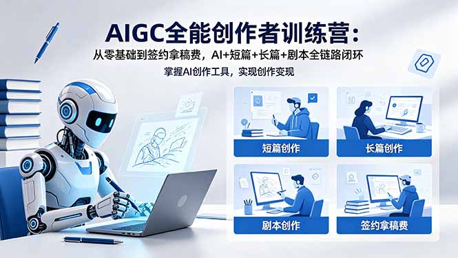 AIGC全能创作者训练营:从零基础到签约拿稿费,AI+短篇+长篇+剧本全链路闭环-蜗牛学社