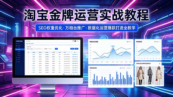 2026 淘宝金牌运营实战教程，SEO权重优化万相台推广，数据化运营爆款打造全教学-蜗牛学社