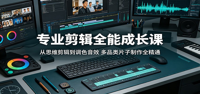 专业剪辑全能成长课:从思维剪辑到调色音效,多品类片子制作全精通-蜗牛学社