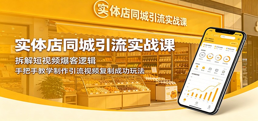实体店同城引流实战课:拆解短视频爆客逻辑,手把手教学制作引流视频复制成功玩法-蜗牛学社
