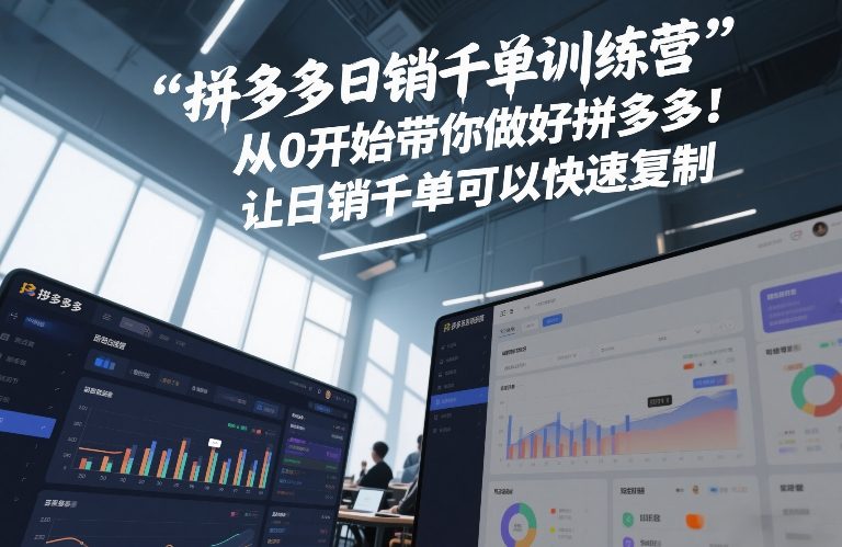 拼多多日销千单训练营，从0开始带你做好拼多多，让日销千单可以快速复制(更新26年5月)-蜗牛学社