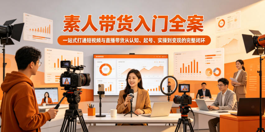 素人带货入门全案，一站式打通短视频与直播带货从认知、起号、实操到变现的完整闭环-蜗牛学社