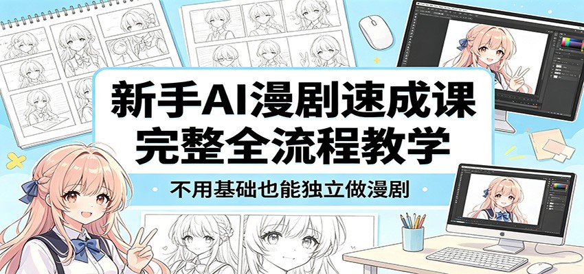 新手AI漫剧速成课：完整全流程教学，不用基础也能独立做漫剧-蜗牛学社