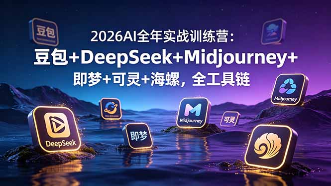 2026AI全年实战训练营：豆包+DeepSeek+Midjourney+即梦+可灵+海螺，全工具链-蜗牛学社