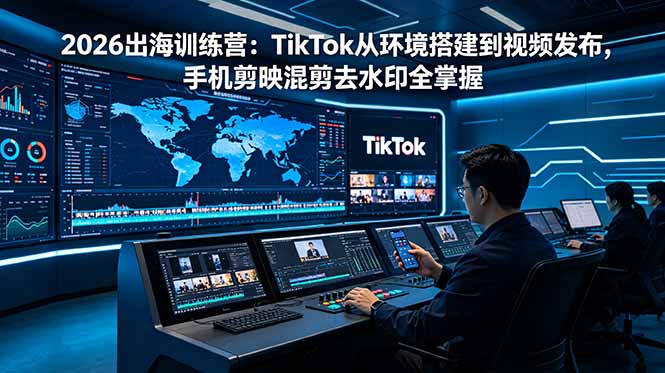 2026出海训练营:TikTok从环境搭建到视频发布,手机剪映混剪去水印全掌握-蜗牛学社