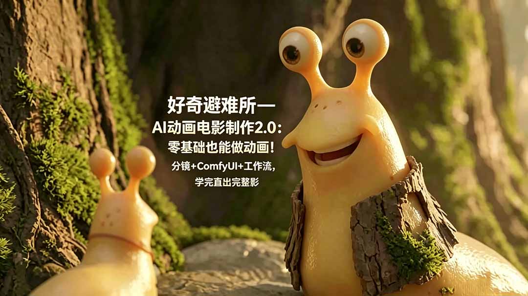 好奇避难所—AI动画电影制作2.0：零基础也能做动画！分镜+ComfyUI+工作流，学完直出完整影片-蜗牛学社