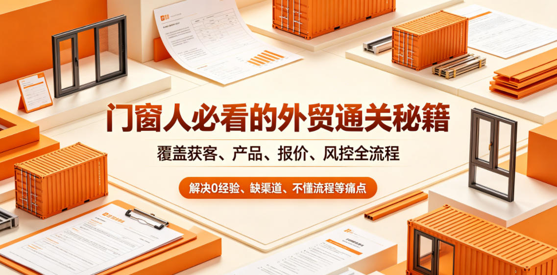 门窗人必看的外贸通关秘籍，块覆盖获客、产品、报价、风控全流程，解决0经验、缺渠道、不懂流程等痛点-蜗牛学社