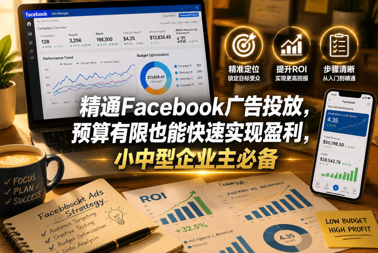 精通Facebook广告投放，预算有限也能快速实现盈利，小中型企业主必备【原创双语字幕】-蜗牛学社