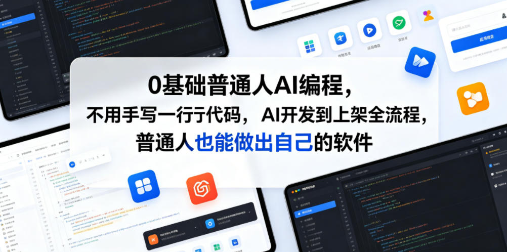 0基础普通人AI编程，不用手写一行代码，AI开发到上架全流程，普通人也能做出自己的软件-蜗牛学社