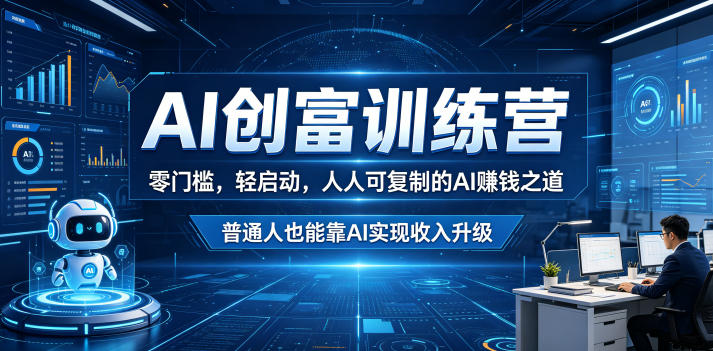 AI创富训练营,零门槛,轻启动,人人可复制的AI賺钱之道,普通人也能靠AI实现收入升级-蜗牛学社