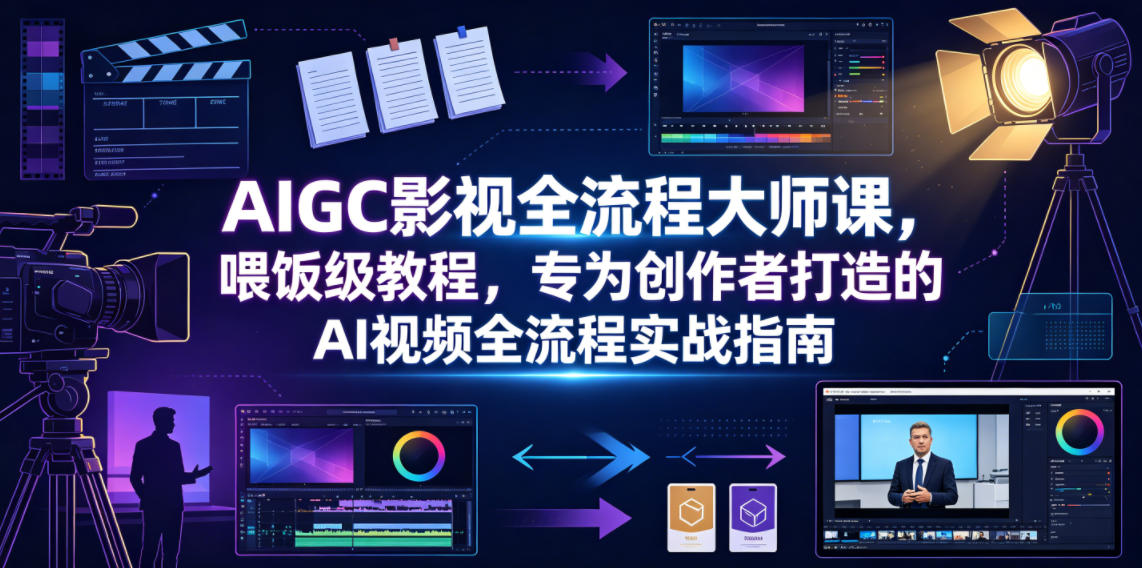 AIGC影视全流程大师课,喂饭级教程,专为创作者打造的AI视频全流程实战指南-蜗牛学社
